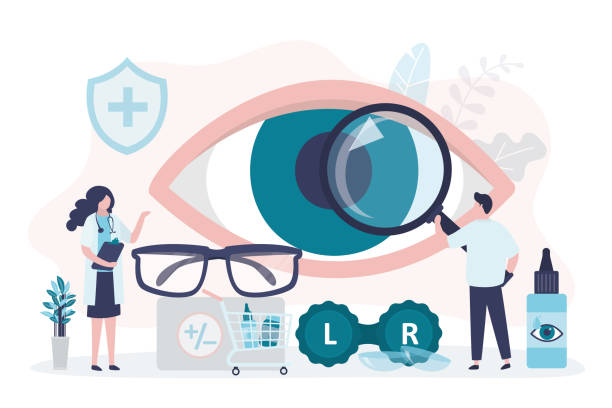 Ilustración de lentes y corrección visual
